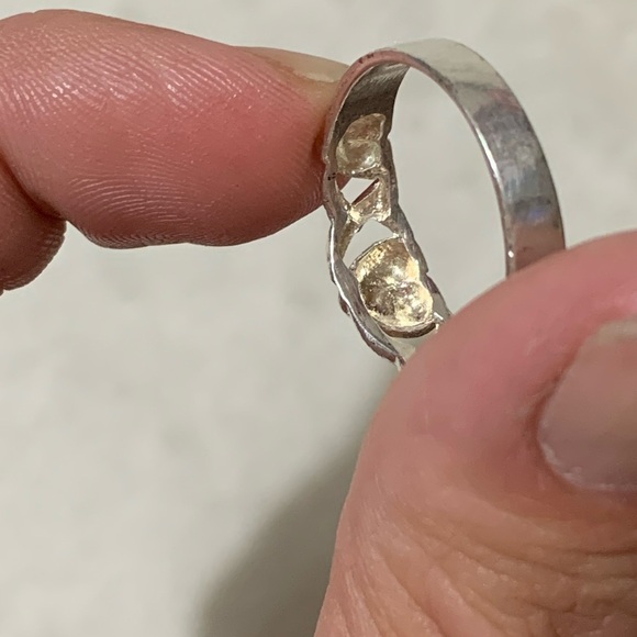 Sterling Silver EUC NF 925 X Heart Ring size 7.5 - Picture 4 of 9